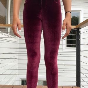 Red & Black Velvet Pants